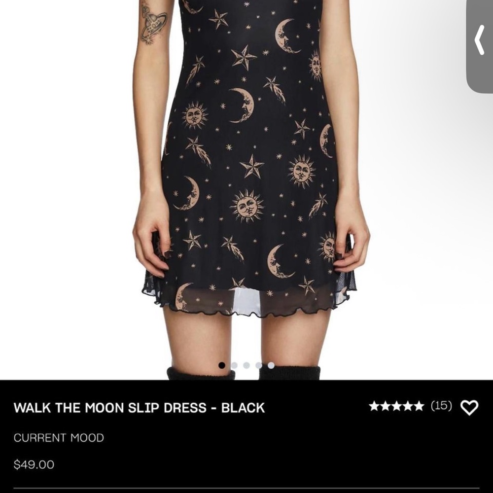 Black Celestial Slip Dress